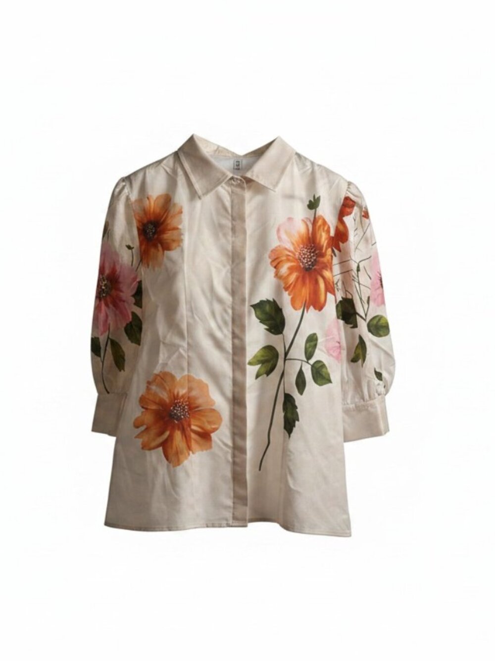 Floral Button Front Blouse
